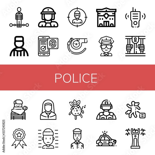 police simple icons set