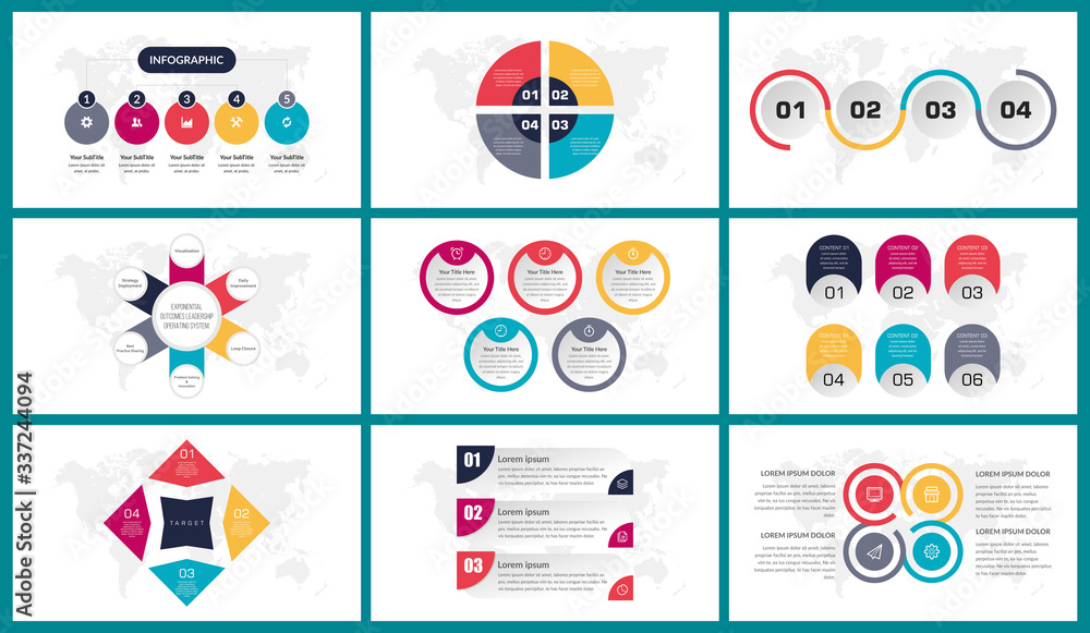 Fototapeta premium Creative Infographic Element Bundle for Business