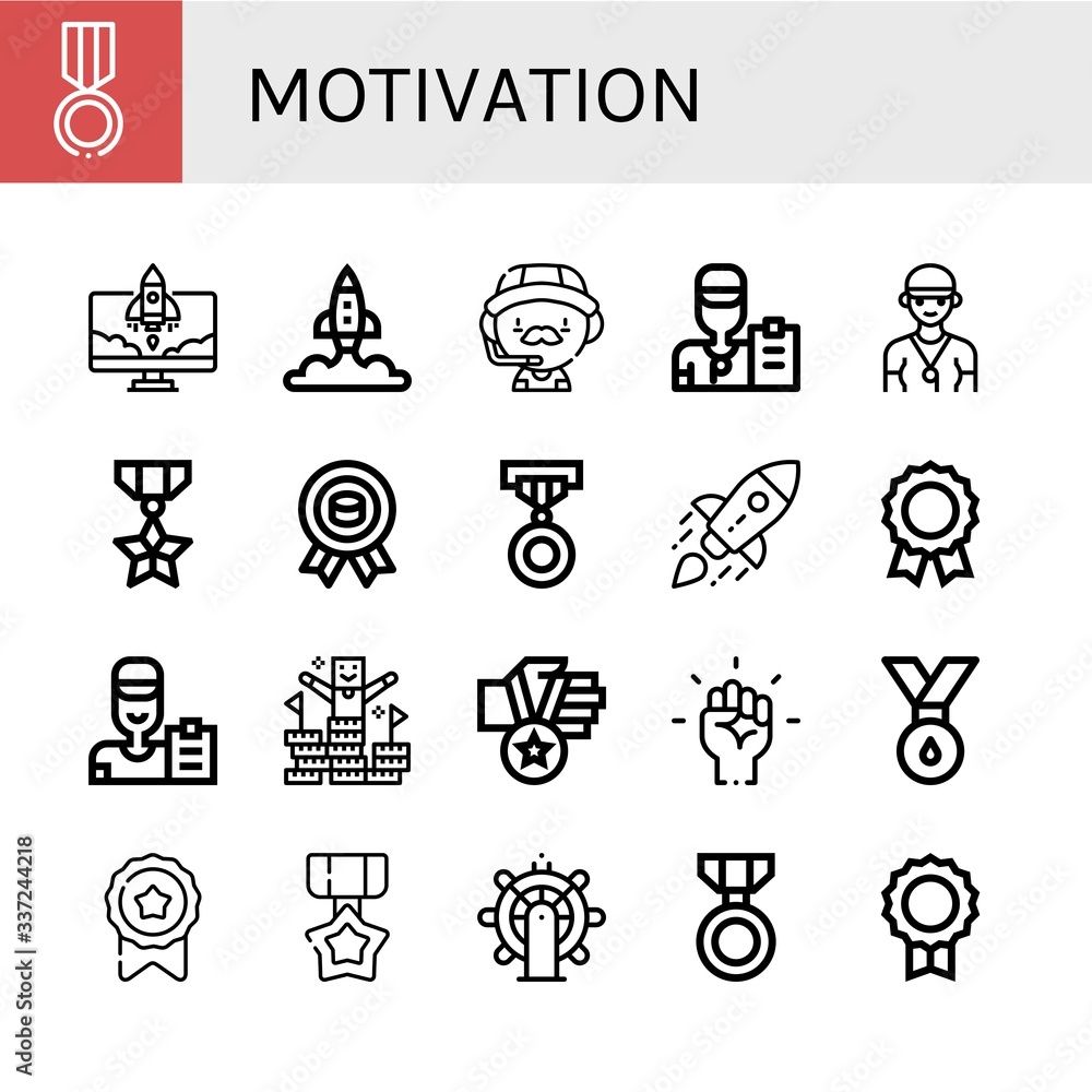 motivation simple icons set motivation simple icons set