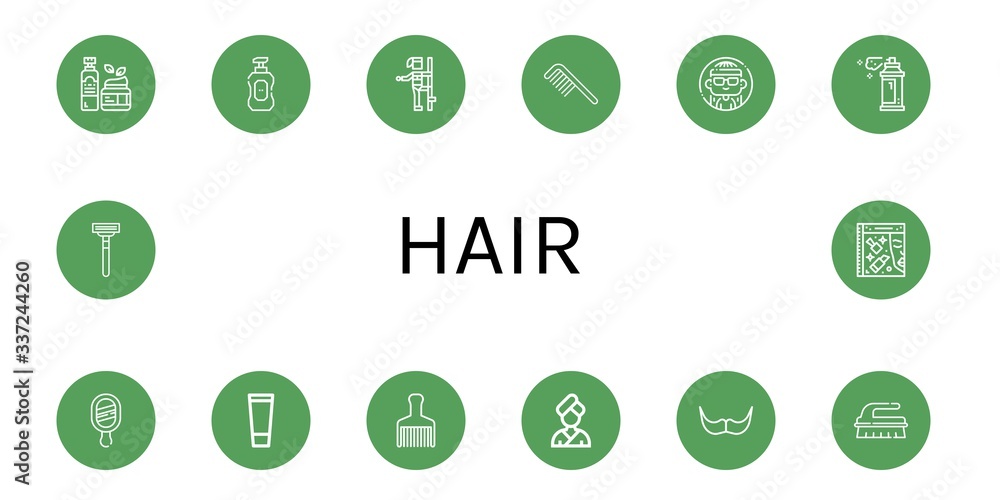 hair icon set hair icon set