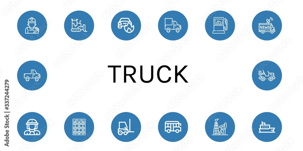 truck simple icons set truck simple icons set