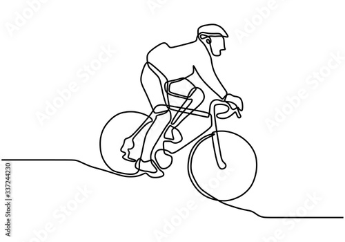 Continuous one line cyclist...