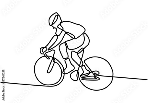 Continuous one line cyclist...