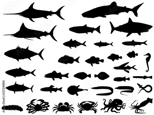 魚介類シルエット