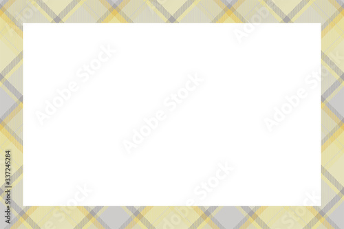 Vintage frame vector. Scottish border pattern retro style. Tartan plaid ornament.