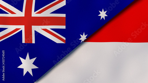 Wallpaper Mural The flags of Australia and Indonesia. News, reportage, business background. 3d illustration Torontodigital.ca