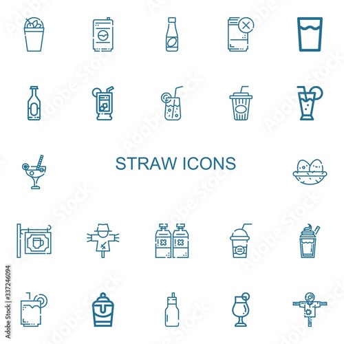 Editable 22 straw icons for web and mobile