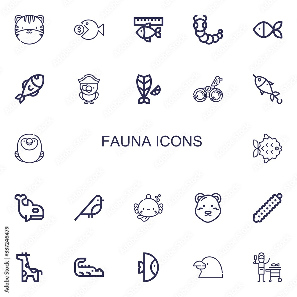 Editable 22 fauna icons for web and mobile Editable 22 fauna icons for web and mobile