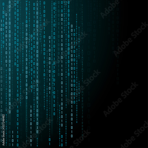 Abstract Technology Background. binary data and streaming binary code background. vector illustration EPS10