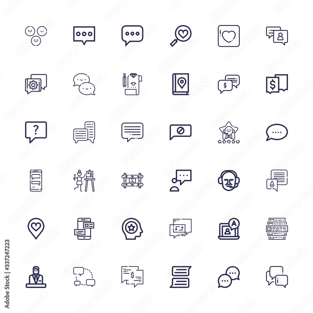 Editable 36 comment icons for web and mobile Editable 36 comment icons for web and mobile