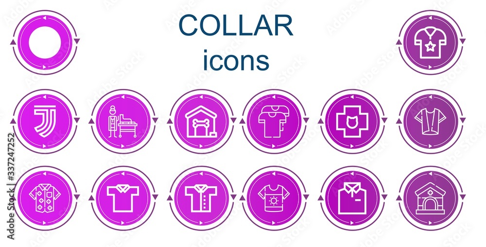 Editable 14 collar icons for web and mobile Editable 14 collar icons for web and mobile