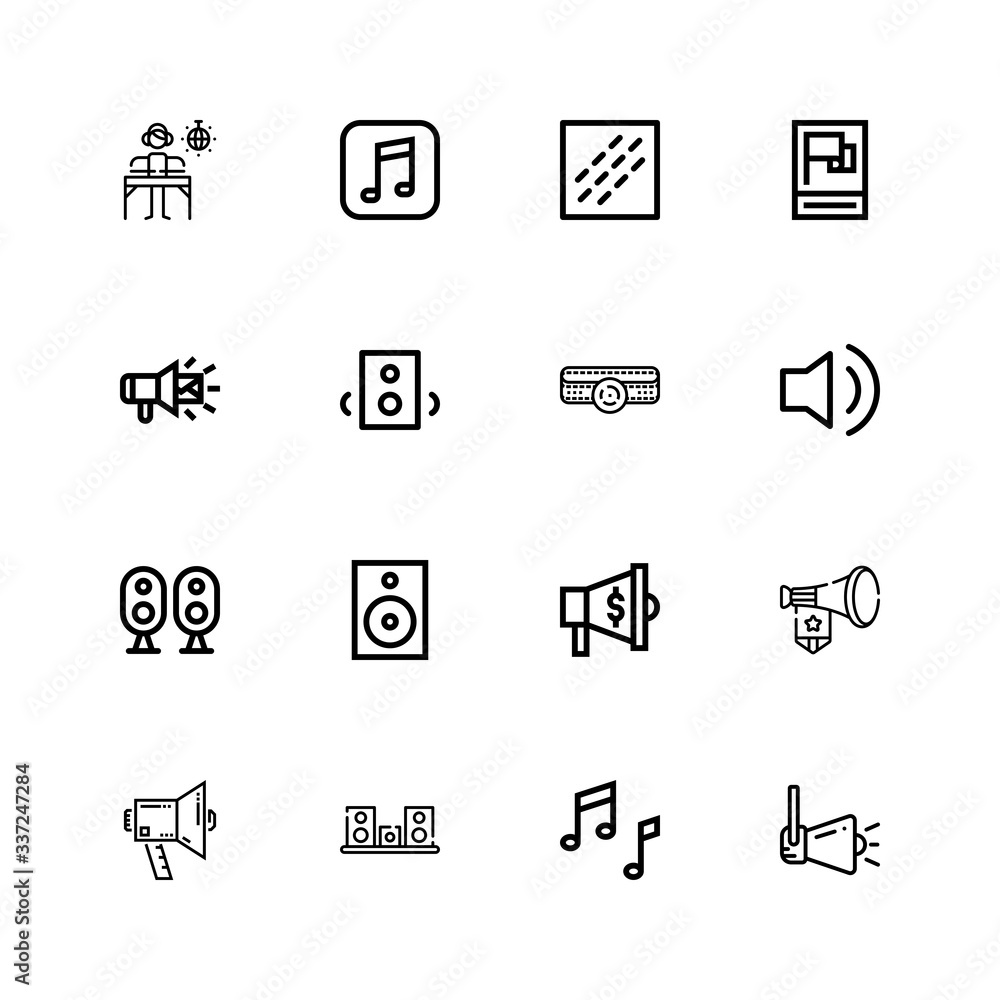 Editable 16 loudspeaker icons for web and mobile Editable 16 loudspeaker icons for web and mobile