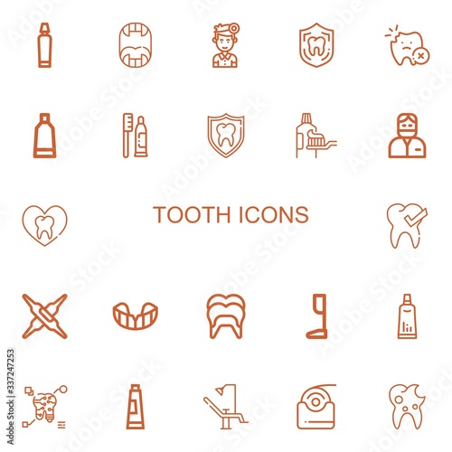 Editable 22 tooth icons for web and mobile