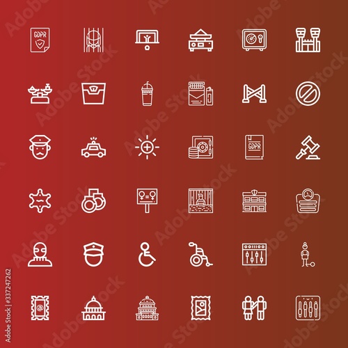 Editable 36 law icons for web and mobile