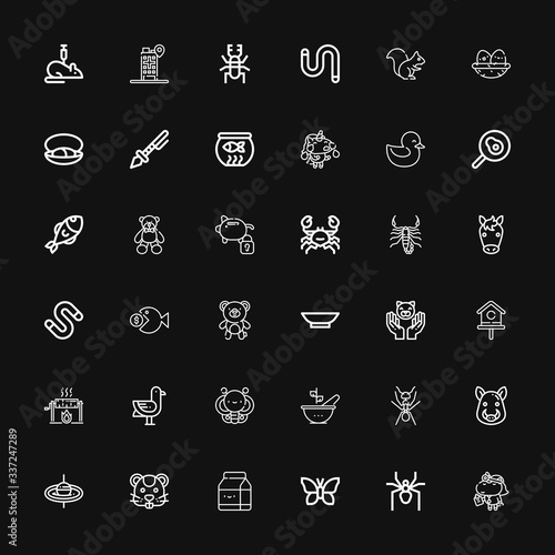 Editable 36 animal icons for web and mobile