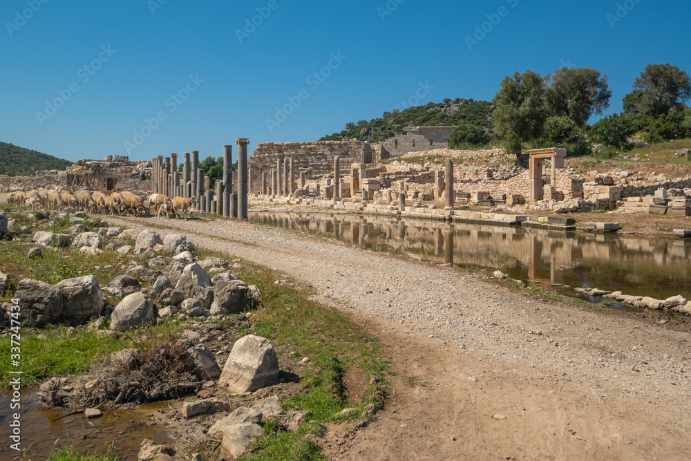 Ruins of Patara Ancient city in Turkey