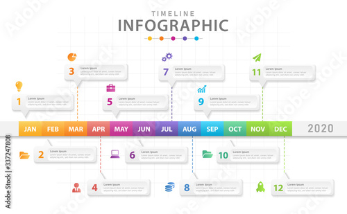 Infographic template for business. Modern Timeline diagram calendar with grantt chart, presentation vector infographic.
