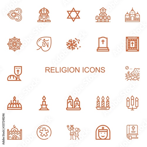 Editable 22 religion icons for web and mobile