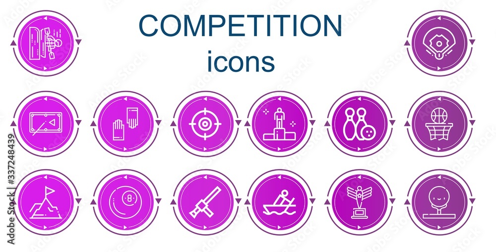 Editable 14 competition icons for web and mobile Editable 14 competition icons for web and mobile