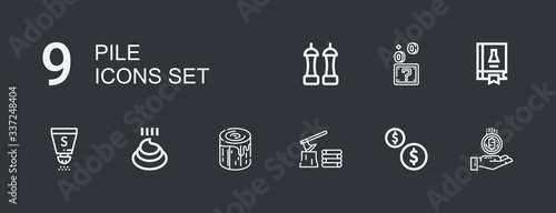 Editable 9 pile icons for web and mobile