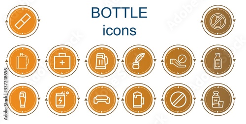Editable 14 bottle icons for web and mobile