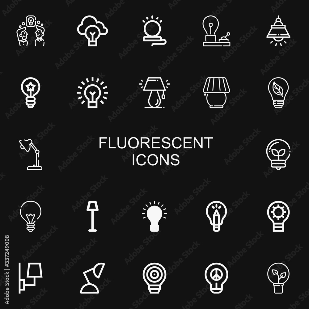 Editable 22 fluorescent icons for web and mobile
