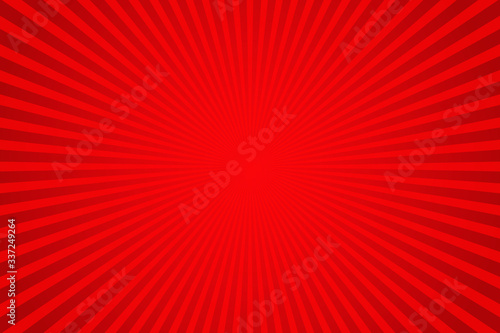 Red Sunburst Pattern Background. Rays. Radial. Abstract Banner. Vector Illustration