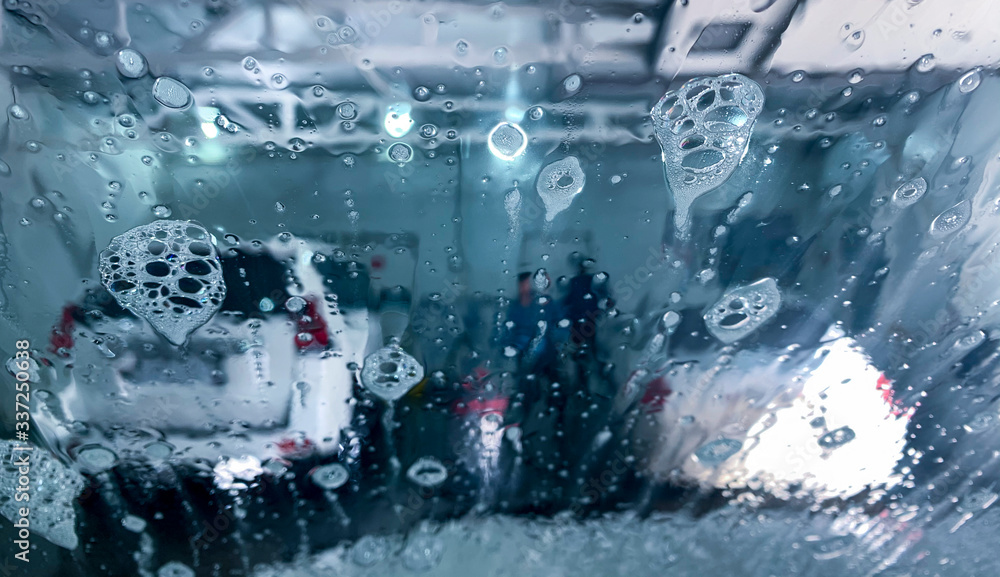 foam from washing the car at the car wash