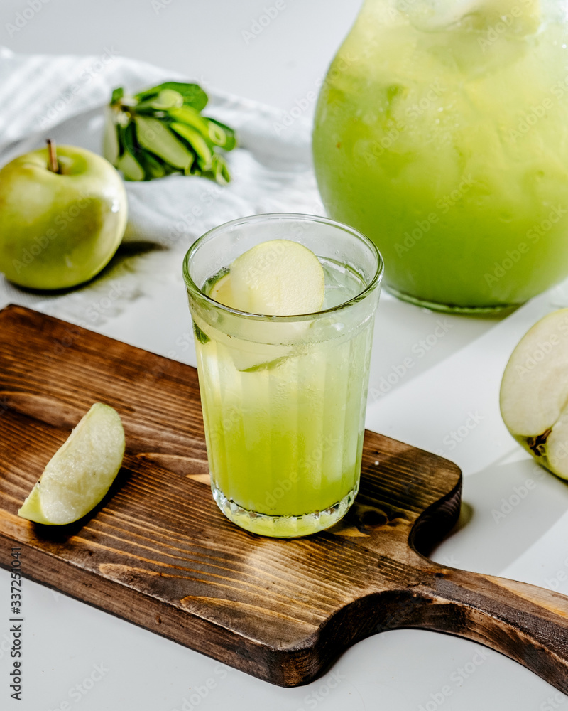 apple lemonade on the table apple lemonade on the table