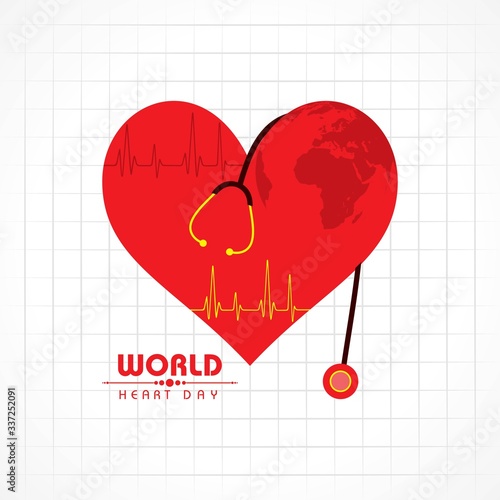 illustration World Heart Day Background stock vector