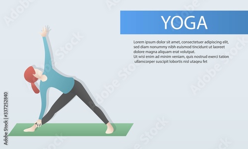 Lifestyle and heath care concept,Young beautiful woman practicing yoga,Relax activity,exercise, fitness,body balance,Vector illustration.