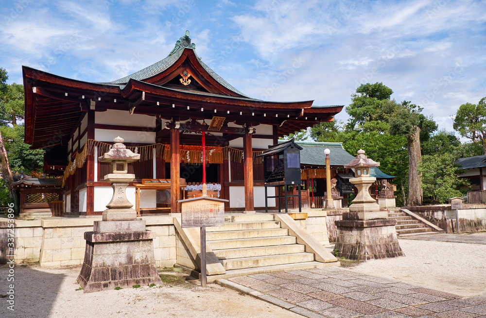 The Haiden of Shikichi-jinja Shrine (Wara-tenjin). Kyoto. Japan