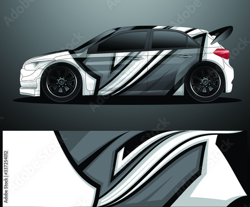 Rally car decal graphic wrap vector  abstract background