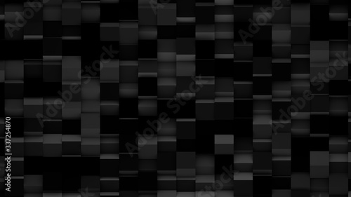 Minimal random black 3d cubes geometric background. Modern abstract illustration, 3d rendering. Raster. © Tatyana