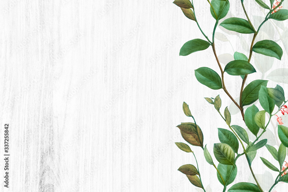 Green floral background Green floral background
