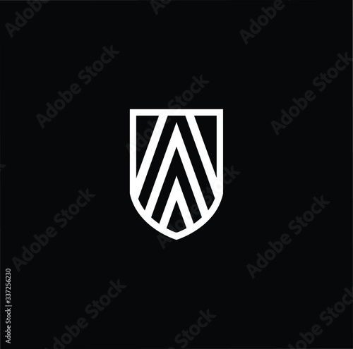 Minimal elegant monogram art logo. Outstanding professional trendy awesome artistic UA AU initial based Alphabet icon logo. Premium Business logo white color on black background