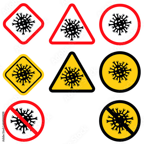Pandemic stop Novel Coronavirus outbreak. Symptoms in Wuhan China. Travel or vacantion Europe warning with air plane and quarantine with mouth cap mask. Vector, mouthcap, icon, sign