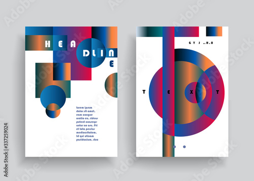 Template brochures, flyers, business presentations. Modern flat line style, layout in A4 size. Trendy abstract background. Geometric science or technology pattern. Graphic design