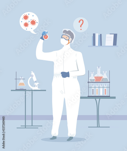 Medical doctor tests in laboratory. Diagnose checking coronavirus or COVID-19 testing result.