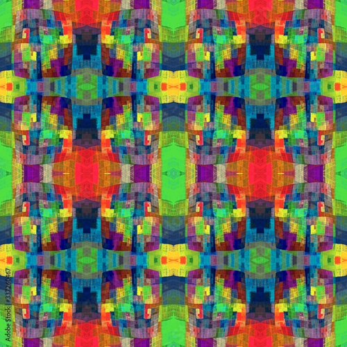 Bohemian seamless funky ethnic rainbow patchwork © ivanoel