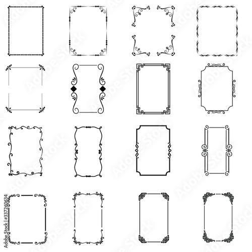 	
Vintage calligraphic frames. Ornate calligraph frame, retro elegant ornamental borders and filigree floral ornaments for framed certificate template. Isolated vector illustration signs set