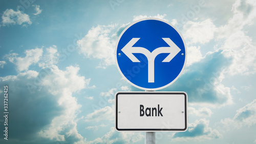 Fotografie Street Sign to Bank
