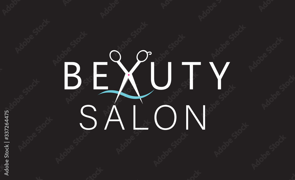 Beauty salon logo with scissors