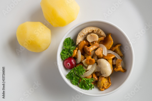 marinated wild mushrooms with potato photo