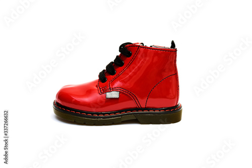 A red boot isolated on the white background.