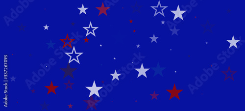 National American Stars Vector Background. USA Independence President's 4th of July Veteran's Memorial Labor 11th of November Day 