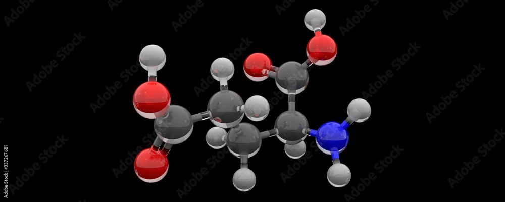 3d glutamic acid glass molecule 3d glutamic acid glass molecule