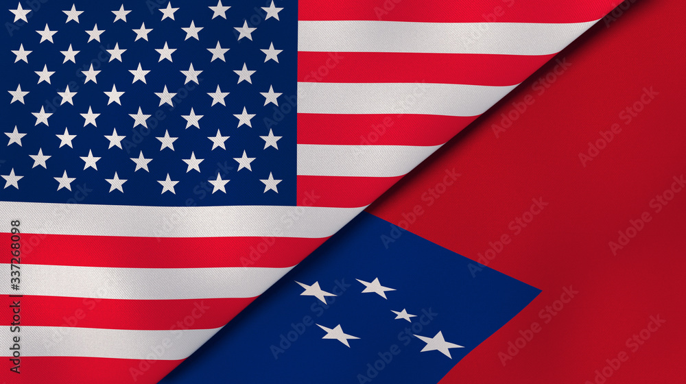 The flags of United States and Samoa. News, reportage, business background. 3d illustration The flags of United States and Samoa. News, reportage, business background. 3d illustration