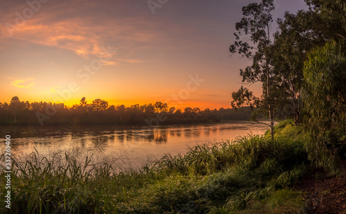 Beautiful Panoramic River Sunrise
