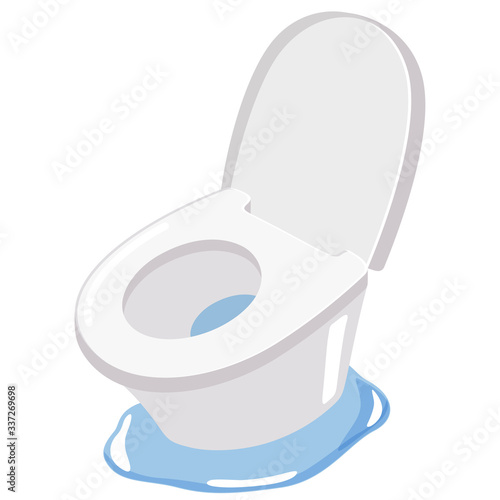 トイレイラスト_水漏れ_床